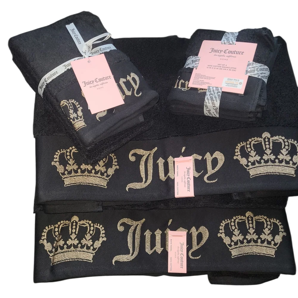 Juicy Couture Black and Gold Towel Set - Picture 4 of 12